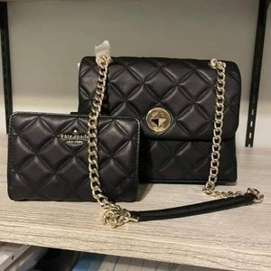 Kate spade black wallet and purse